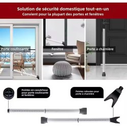 Anti-Intrusion Security Bar for Door, Window, or Sliding Glass Door – Reinforced Protection